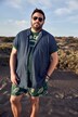 Chemise aspect jean Men+, manches courtes et col Mao, coupe Comfort Fit - jusqu'au 8 XL