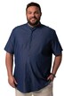 Košile Men+, džínový vzhled, krátké rukávy, stojáček, Comfort střih, do 8XL