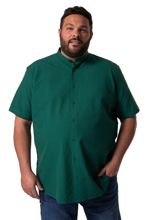 Košile Men+, krátké rukávy, stojáček, seersucker, Comfort střih, do 8XL