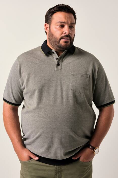 Men+ Poloshirt, korte mouw, buikvriendelijk, piqué, tot 8 XL