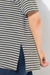 Striped Split Neck Short Sleeve Tee