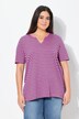 Longshirt, strepen, A-lijn, ronde hals, halve mouwen