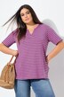 Longshirt, strepen, A-lijn, ronde hals, halve mouwen