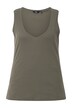 Top, žebrovaný žerzej, Slim, výstřih do V, bez rukávů