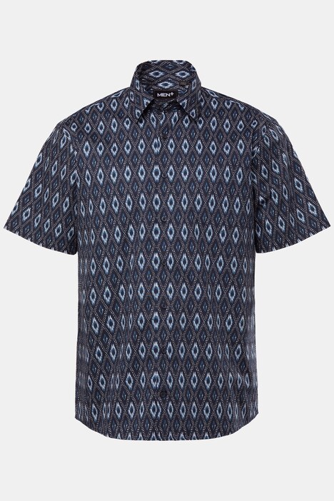 Chemise Men+, manches courtes et col Kent, imprimé all-over, coupe Comfort Fit - jusqu'au 8 XL