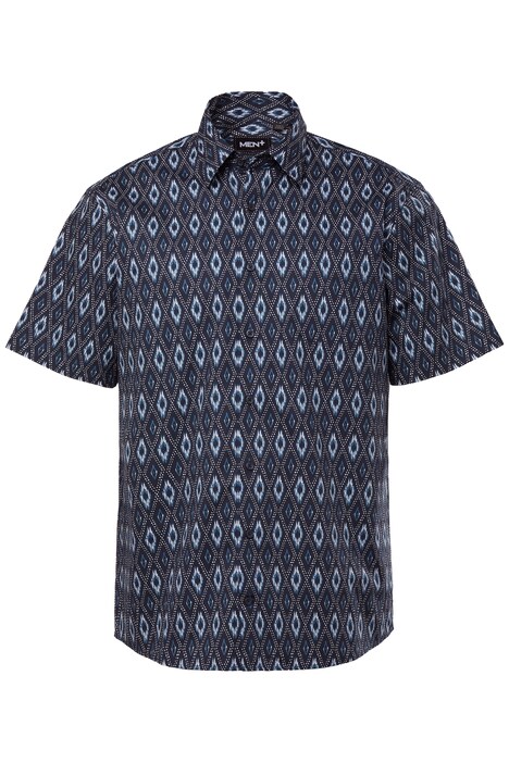 Košile Men+, krátké rukávy, Kent límeček, plošný potisk, Comfort střih, do 8XL