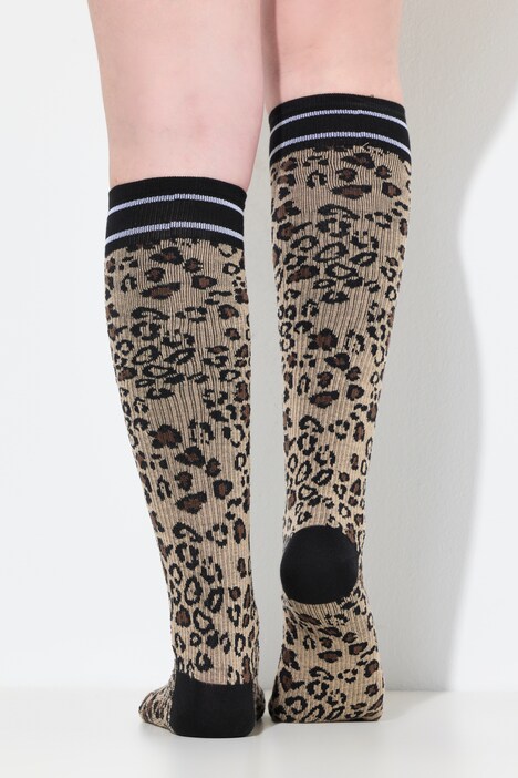 Bas de compression, motif léopard, compression forte