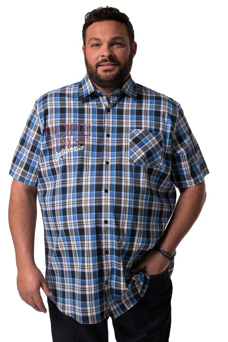 Kostkovaná košile Men+, krátké rukávy, Kent límeček, Comfort střih, do 8XL