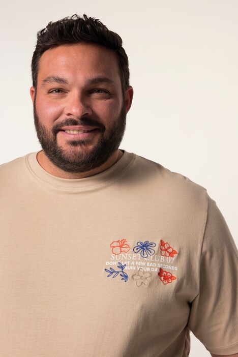 Men+ T-shirt, korte ærmer, print på ryggen, op til 8XL
