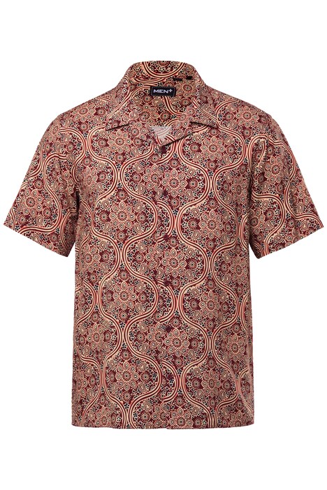 Viskózová košile Men+, krátké rukávy, Cuba límeček, Cuba střih, do 8XL