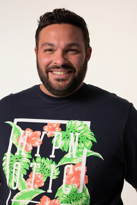 Men+ T-shirt, kort ærme, print, rund hals, til 8XL