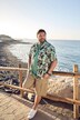 Men+ viskose-skjorte, korte ærmer, Cuba-krave, Cuba Fit, til 8XL
