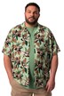 Viskózová košile Men+, krátké rukávy, Cuba límeček, Cuba střih, do 8XL