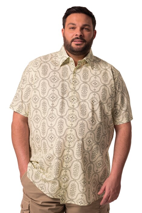 Košile Men+, krátké rukávy, Kent límeček, potisk, Comfort střih, do 8XL