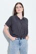 Camicia a quadri dal taglio oversize con colletto da camicia e mezze maniche