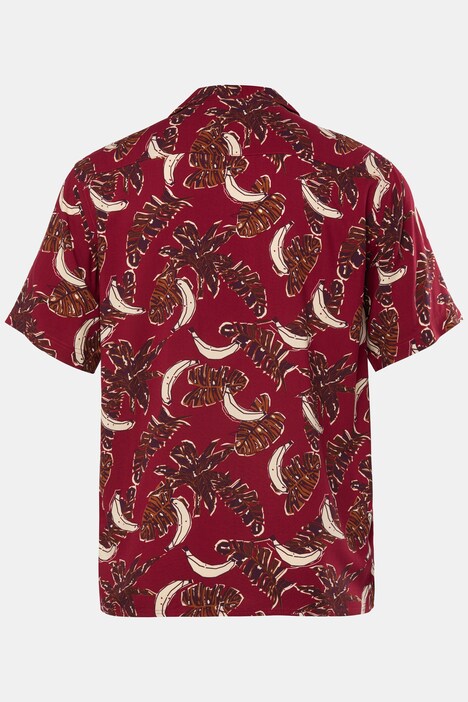 Chemise Men+ en viscose, manches courtes et col cubain, coupe Cuba-Fit - jusqu'au 8 XL