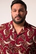 Chemise Men+ en viscose, manches courtes et col cubain, coupe Cuba-Fit - jusqu'au 8 XL