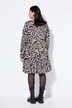 Robe midi avec volants, décolleté en V et imprimé léopard