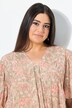 Blouse, diermotief, A-lijn, carréhals, halflange mouw