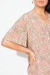 Blouse, diermotief, A-lijn, carréhals, halflange mouw