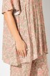 Blouse, diermotief, A-lijn, carréhals, halflange mouw