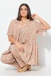 Blouse, diermotief, A-lijn, carréhals, halflange mouw