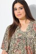 Blouse, diermotief, A-lijn, carréhals, halflange mouw