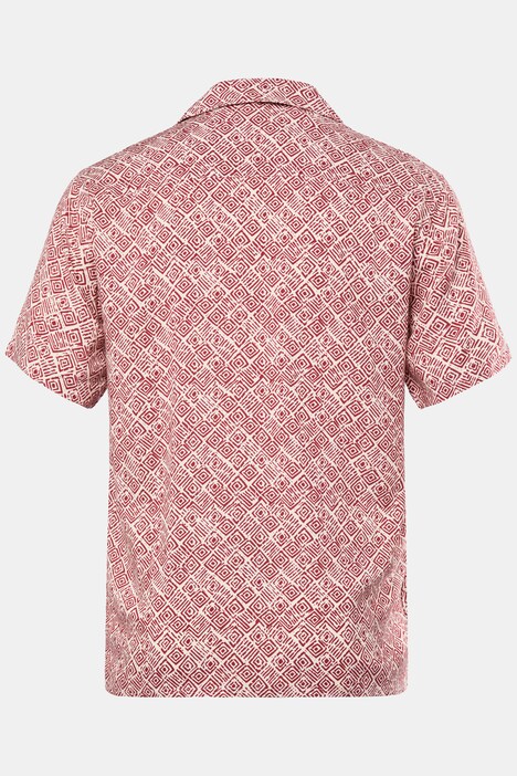 Chemise Men+ en viscose, manches courtes et col cubain, coupe Cuba-Fit - jusqu'au 8 XL