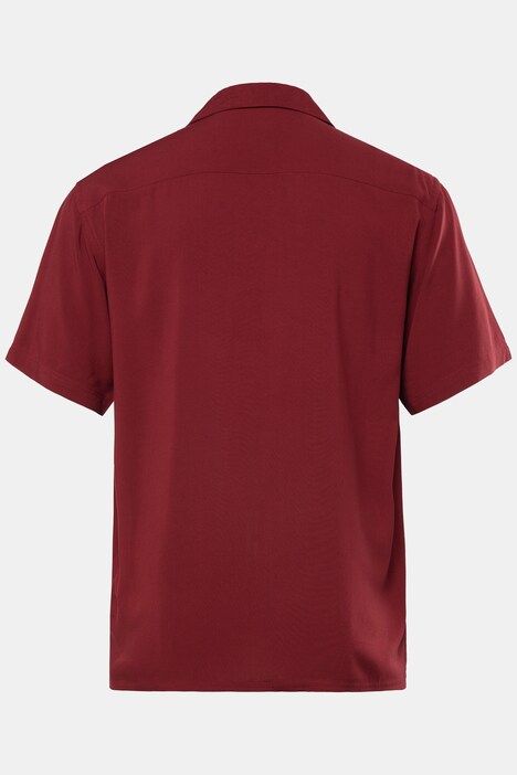 Chemise Men+ en viscose, manches courtes et col cubain, coupe Cuba-Fit - jusqu'au 8 XL