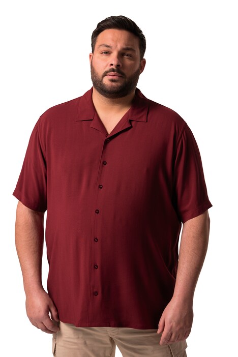 Viskózová košile Men+, krátké rukávy, Cuba límeček, Cuba střih, do 8XL