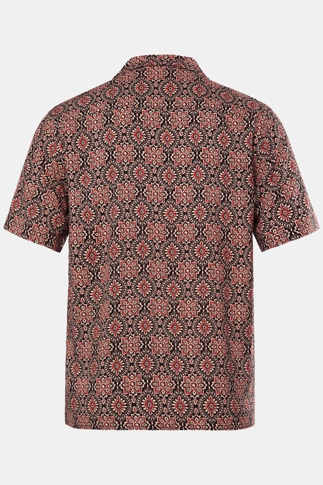 Chemise Men+ en viscose, manches courtes et col cubain, coupe Cuba-Fit - jusqu'au 8 XL
