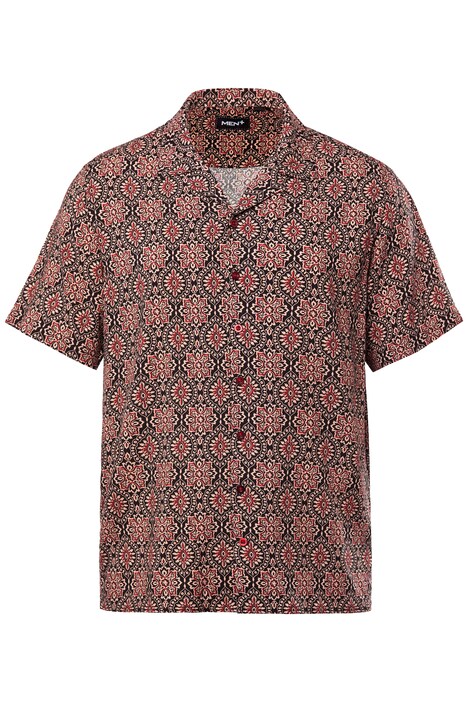 Viskózová košile Men+, krátké rukávy, Cuba límeček, Cuba střih, do 8XL
