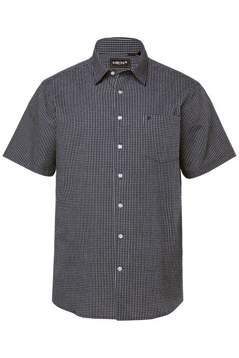 Kostkovaná košile Men+, krátké rukávy, Kent límeček, seersucker, Comfort střih, do 8XL