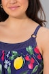 Tankini, frugter, softcups, justerbare stropper, genbrugsmaterialer
