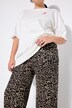 Pantalon en mesh, coupe Wide Legs, imprimé léopard