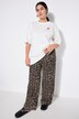 Pantalon en mesh, coupe Wide Legs, imprimé léopard
