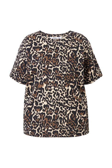 Tričko, oversize, leopardí potisk