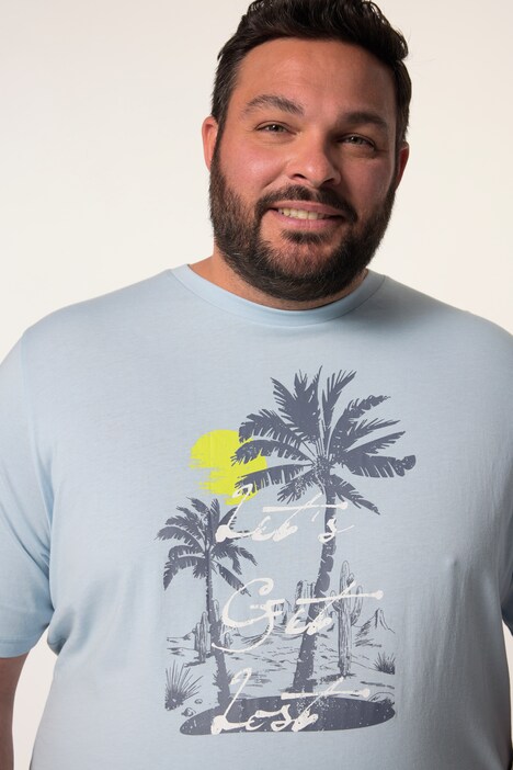 Men+ T-shirt, kort ærme, print, rund hals, til 8XL