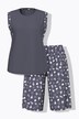 Pyjama deux pièces. Short, jambe large. Débardeur, encolure ronde