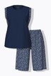Pyjama deux pièces. Short, jambe large. Débardeur, encolure ronde