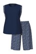 Krátké pyžamo, dvojdílné, kulatý výstřih, bez rukávů, široké nohavice