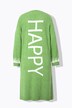 Long straight cut HAPPY inscription cardigan
