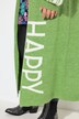 Long straight cut HAPPY inscription cardigan