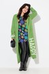 Long straight cut HAPPY inscription cardigan