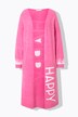 Cardigan long coupe Straight Fit, message HAPPY des deux côtés