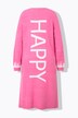Cardigan long coupe Straight Fit, message HAPPY des deux côtés