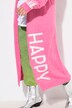 Cardigan long coupe Straight Fit, message HAPPY des deux côtés
