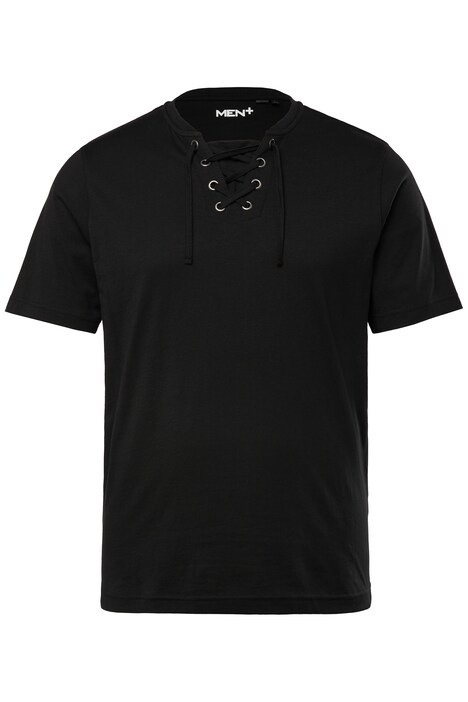 Tričko Men+, krátké rukávy, kulatý výstřih se šněrováním, do 8XL