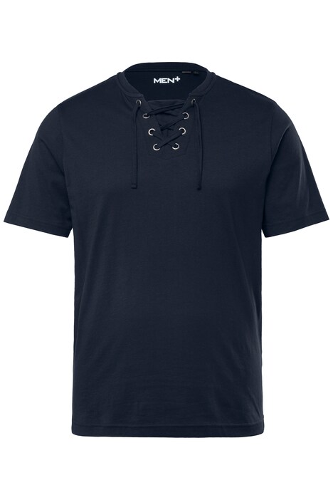 Tričko Men+, krátké rukávy, kulatý výstřih se šněrováním, do 8XL
