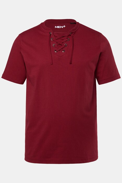 Tričko Men+, krátké rukávy, kulatý výstřih se šněrováním, do 8XL